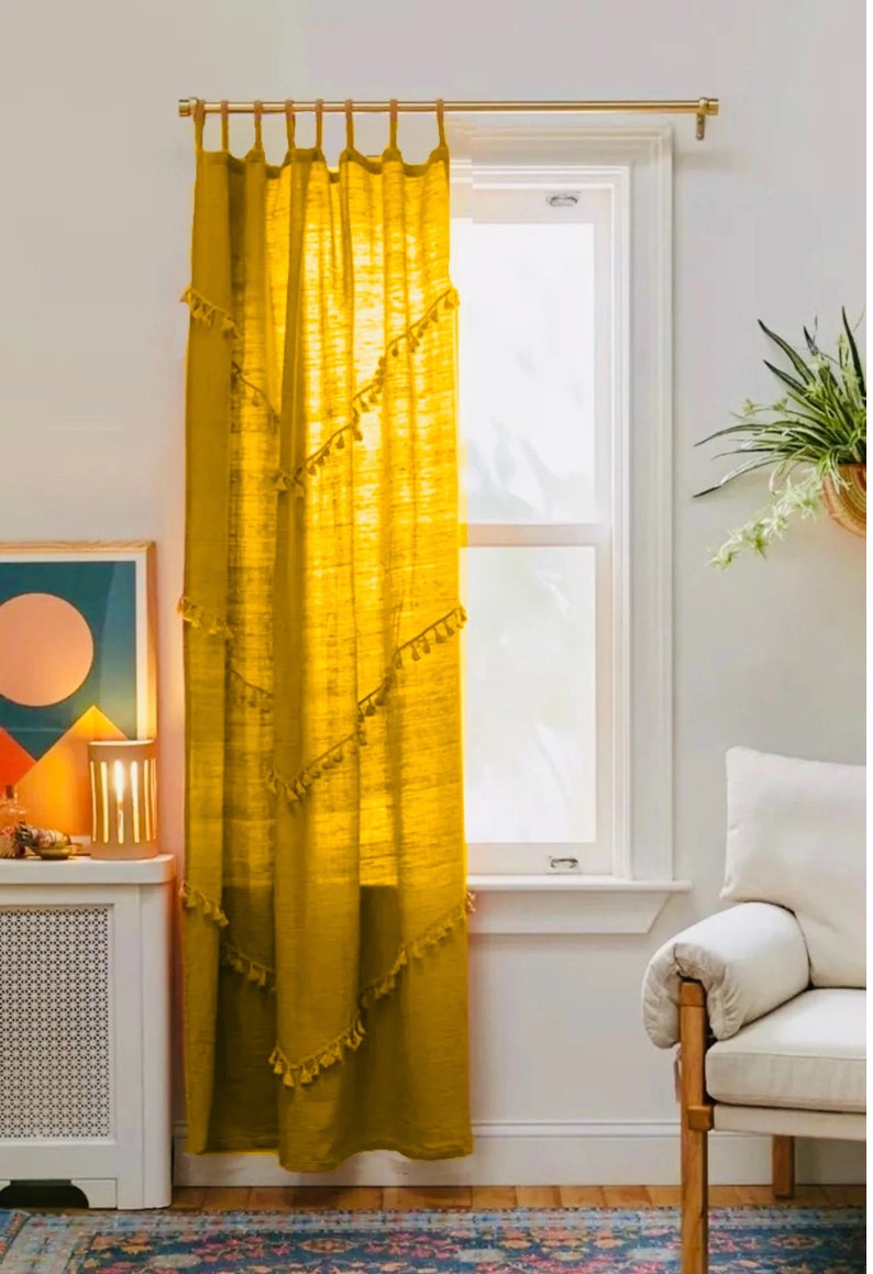 BOHEMIAN CURTAINS 100 Cotton Window Curtains Drapes Door Etsy