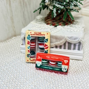 Miniature Box of Christmas Ornaments