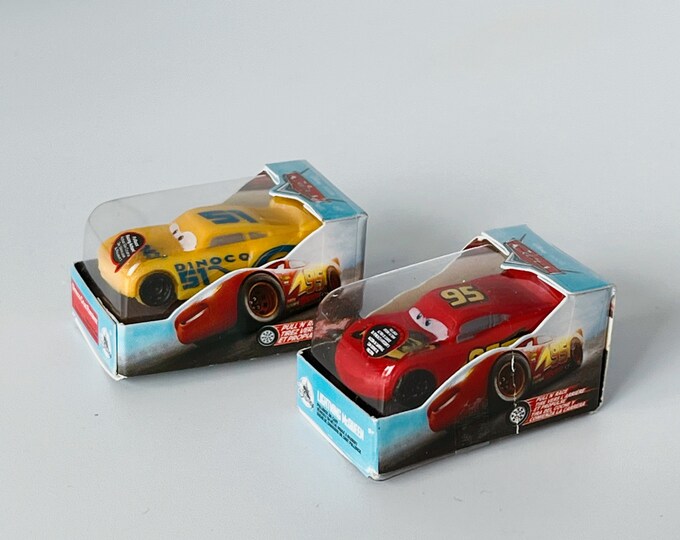 Miniature Cars Toy Set Lightning Mcqueen and Dinoco Cruz Ramirez Etsy