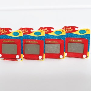 Lot of 2 Mini Etch-A-Sketches Handheld Portable Pocket Drawing Toys