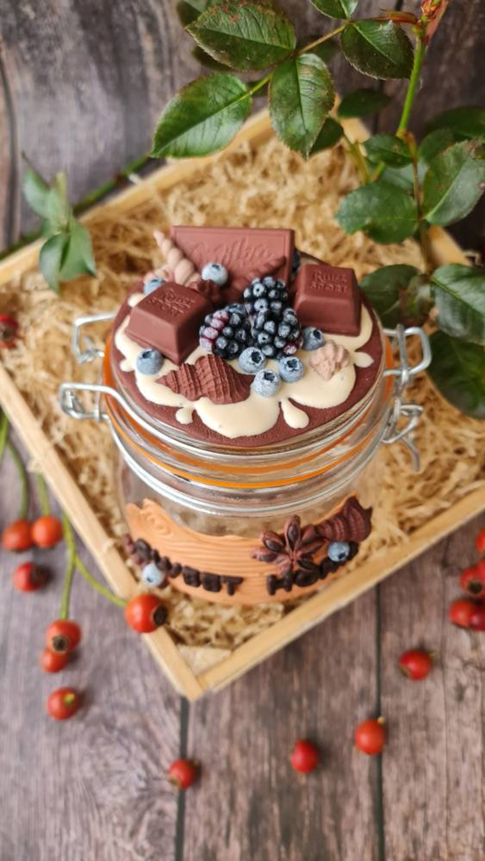 Decorated mason jar handmade clay art polymer clay jar Etsy