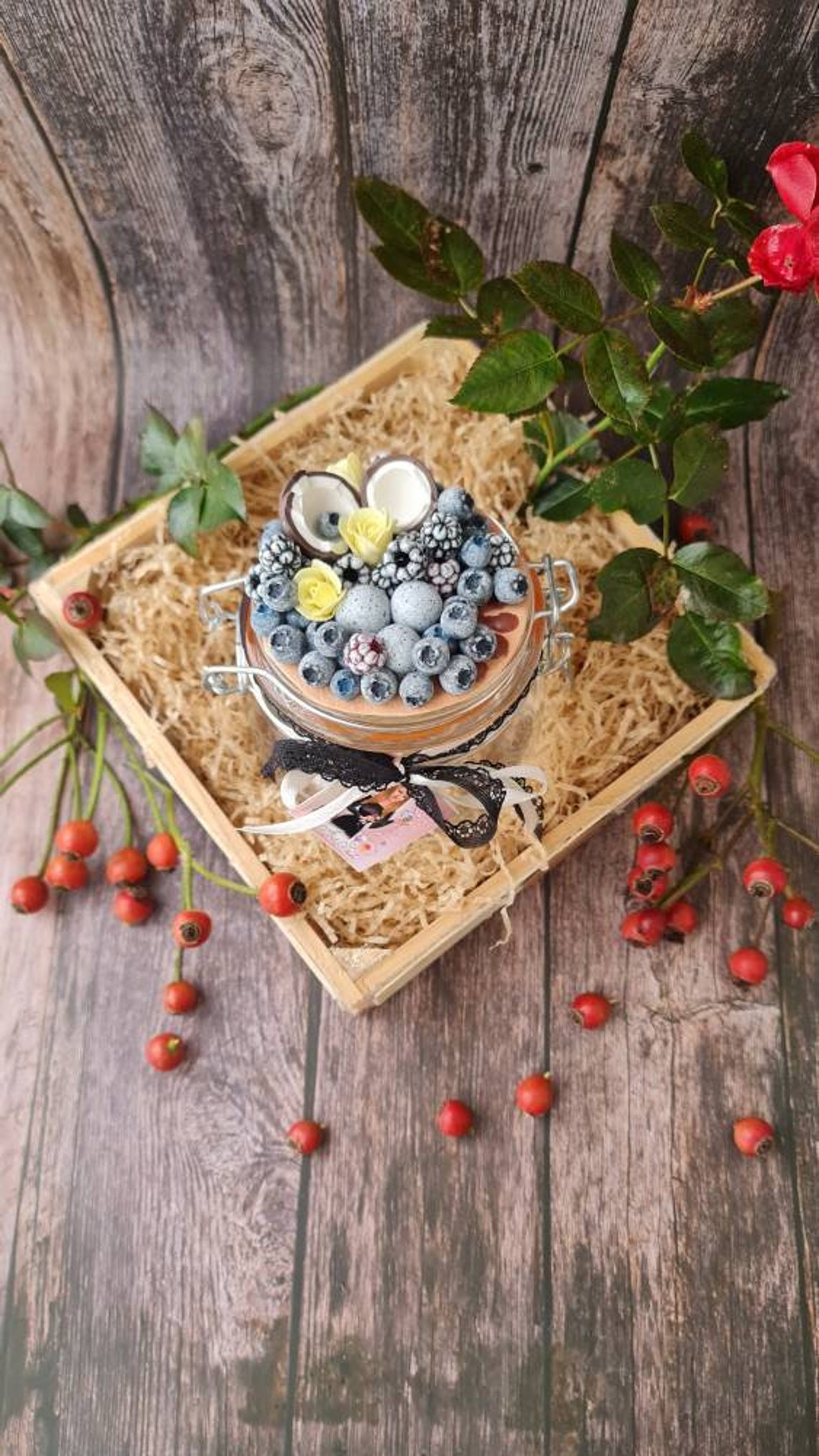 Decorated mason jar / polymer clay / handmade / clay art Etsy