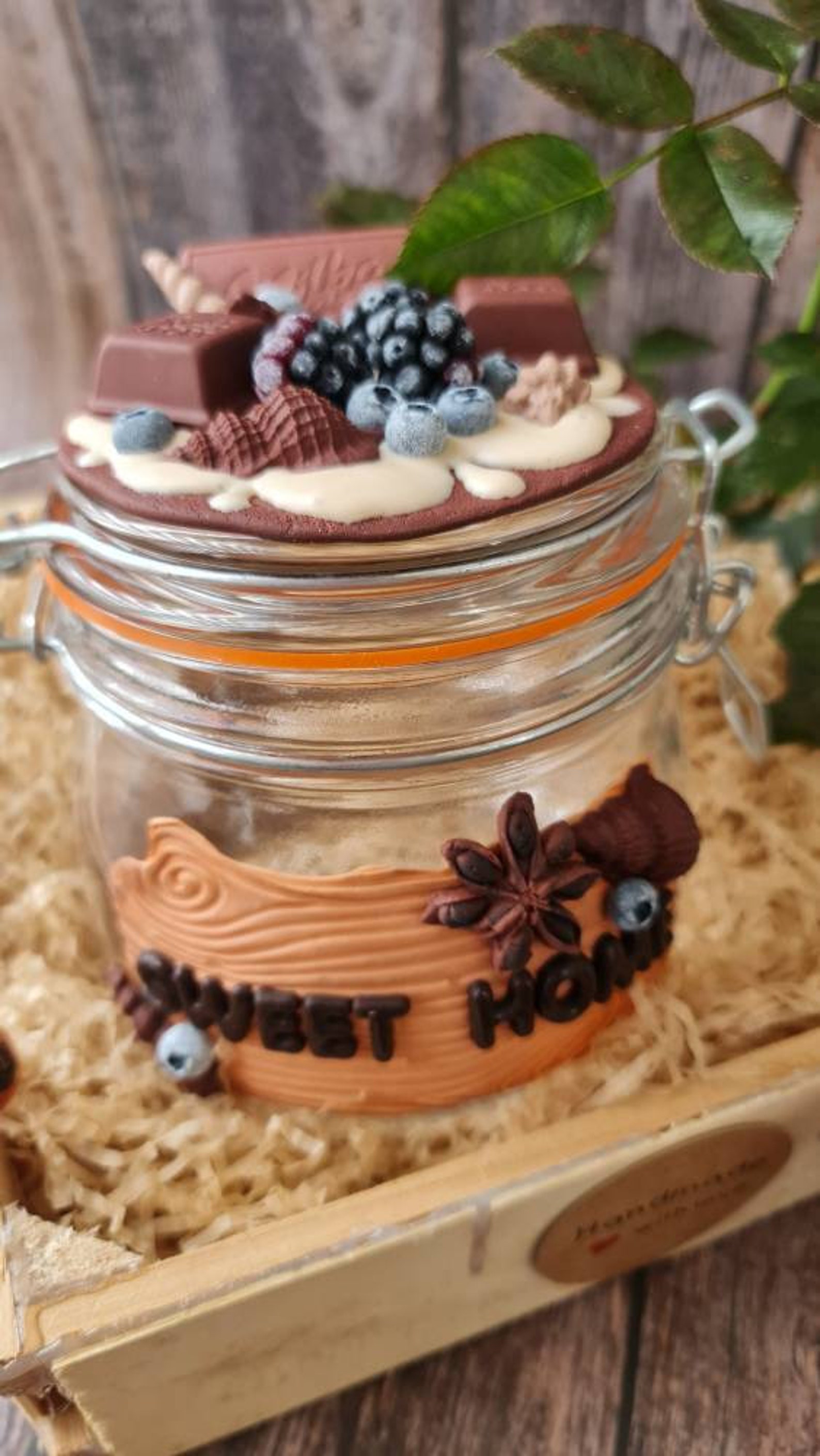 Decorated mason jar handmade clay art polymer clay jar Etsy