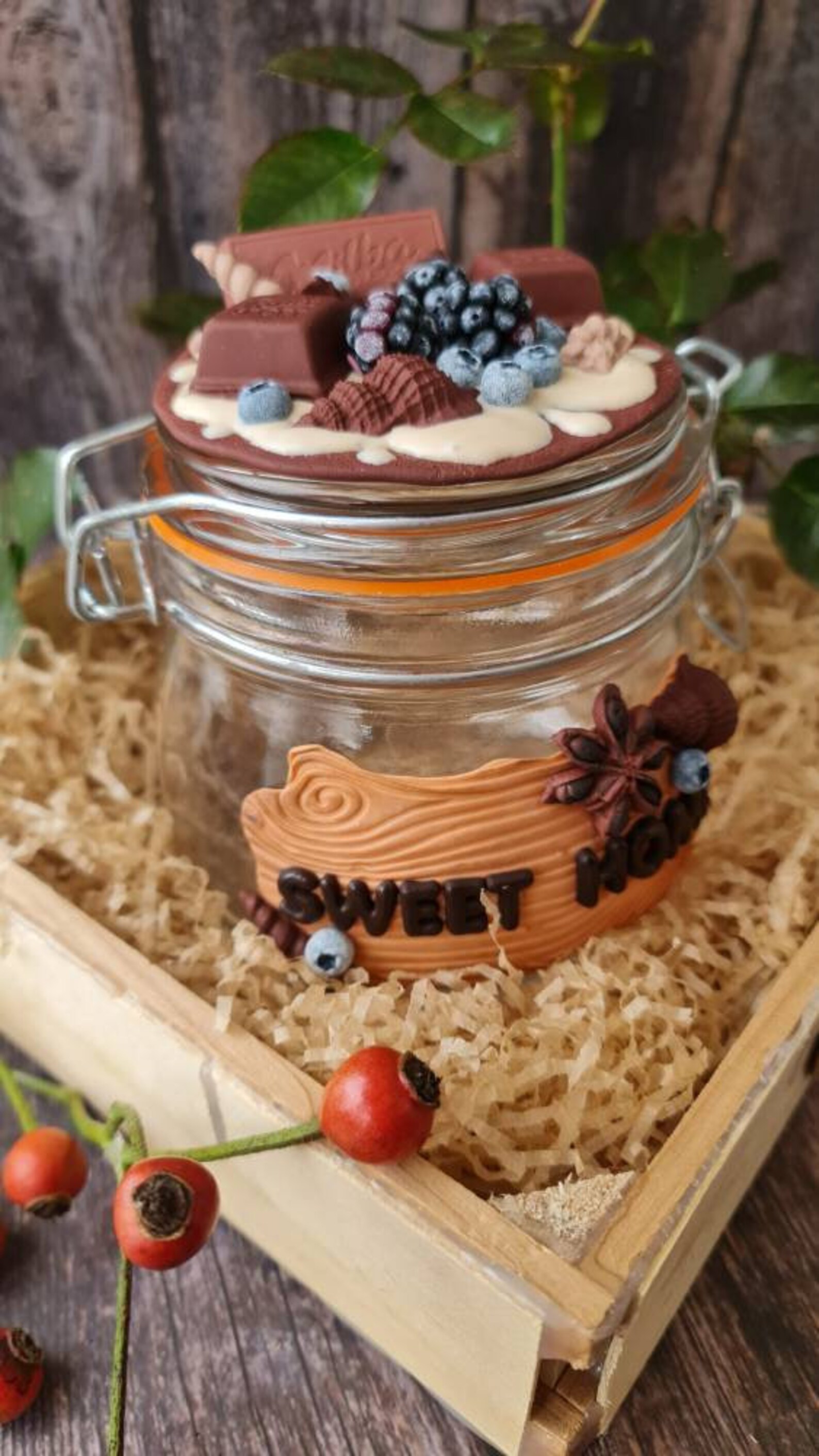 Decorated mason jar handmade clay art polymer clay jar Etsy