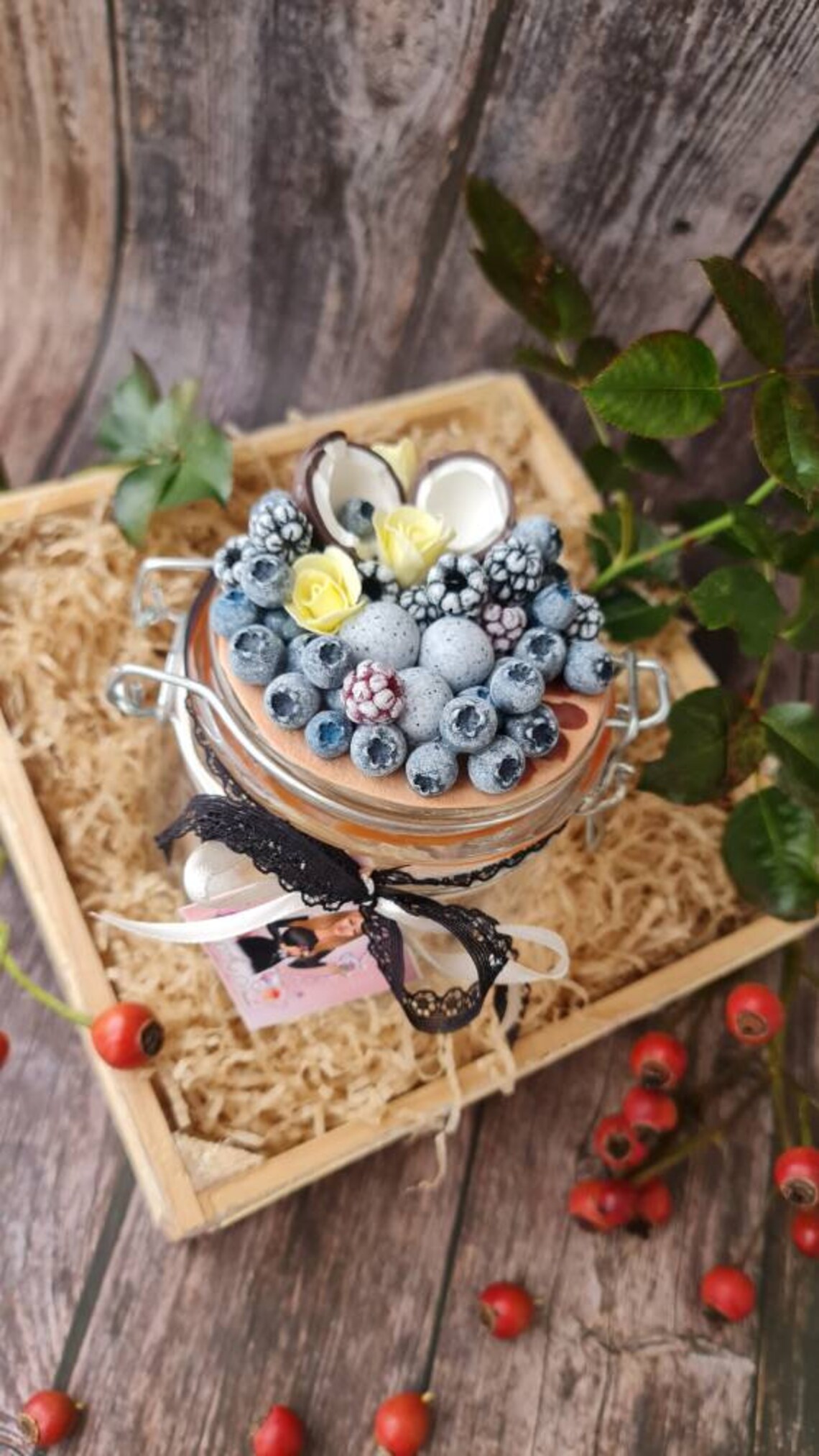 Decorated mason jar / polymer clay / handmade / clay art Etsy