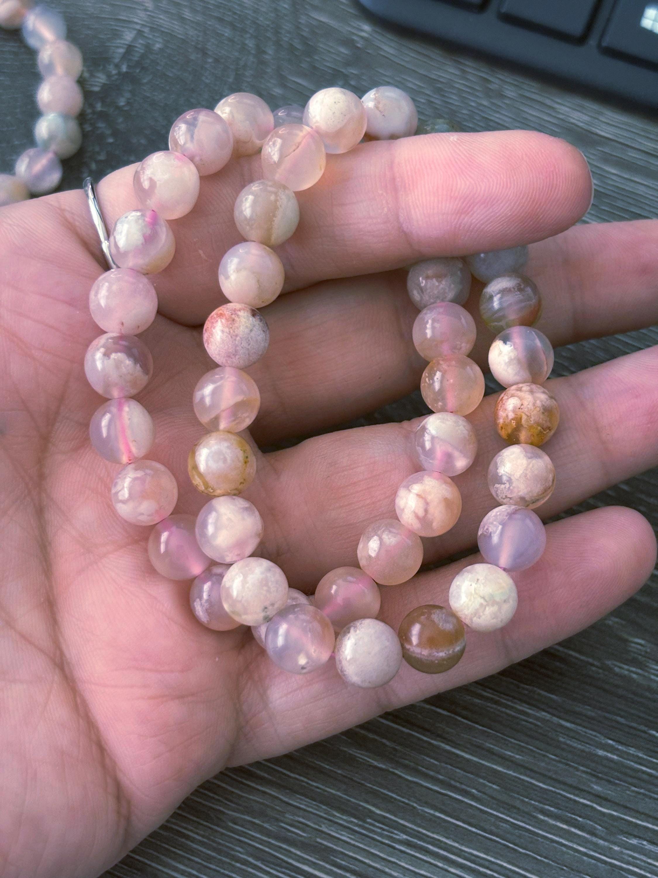 桜花瑪瑙ブレスレット（7mm-12mm） - Etsy 日本