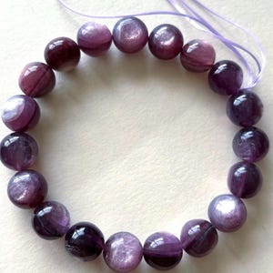 Natural Purple Lepidolite with Mica 10mm Bracelet