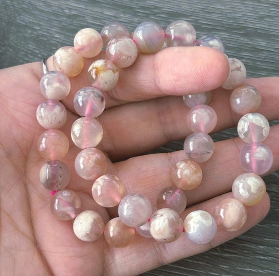 桜花瑪瑙ブレスレット（7mm-12mm） - Etsy 日本