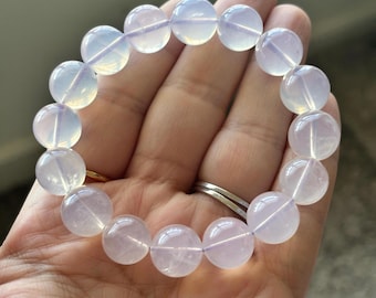 Lavender Chalcedony AAA Round Beaded Bracelets (10mm-13mm)