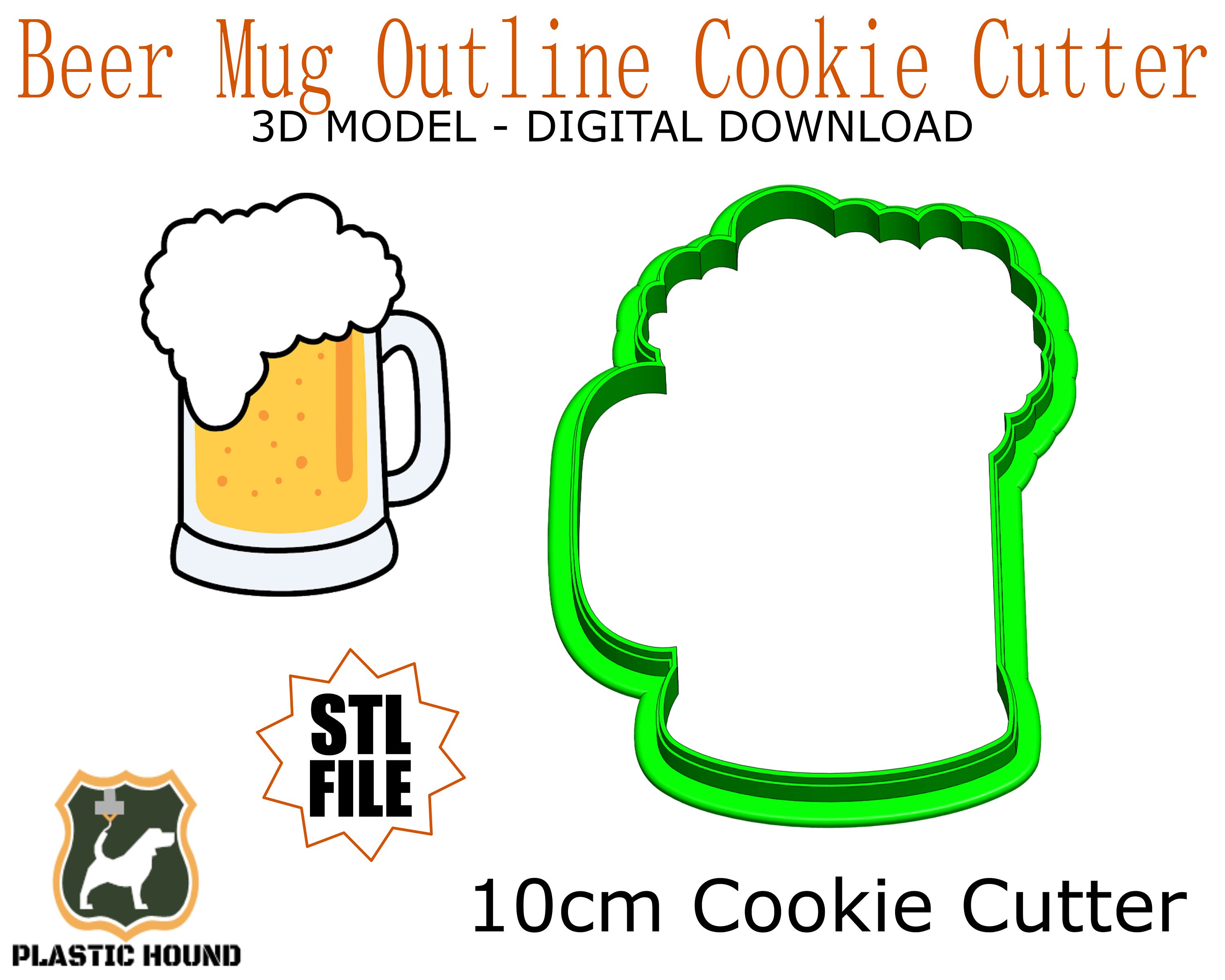 Beer Mug Outline Cookie Cutter STL File Digital Download 3d - Etsy