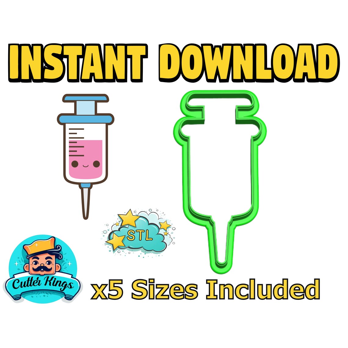 Ultimate Syringe Cookie Cutter Set - STL File Digital Download for 3D ...