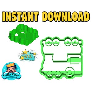 Steam Train Sandwich Cutter - STL File Digital Download for 3D Printing - DIY Lunchtime Fun, Kids&#39; Meals, Unique Food Art