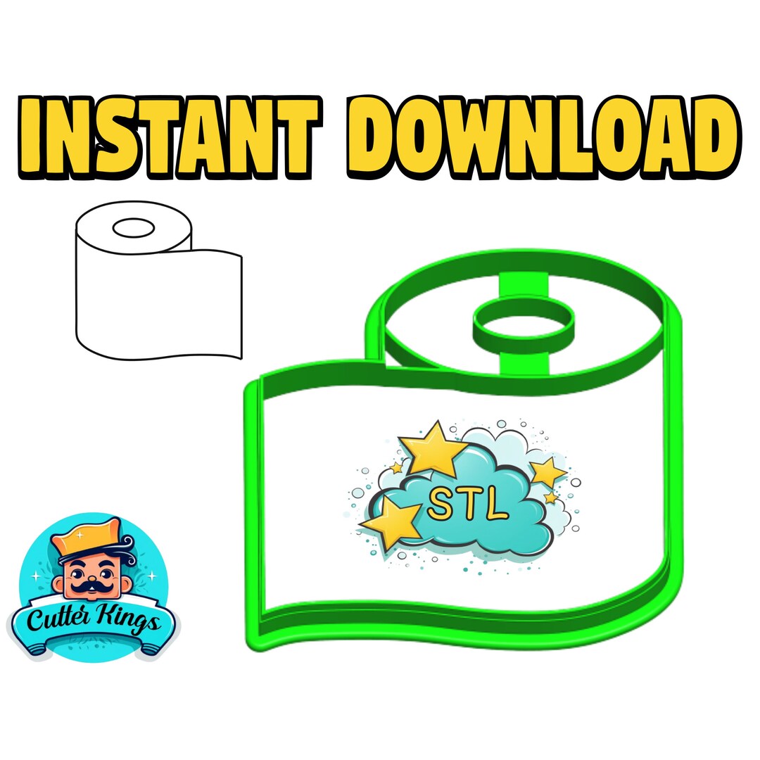 Toilet Paper Cookie Cutter STL File for 3D Printing Digital Etsy