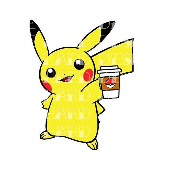 Download Pikachu Holding Coffee Layered Svg Png And Studio3 Files Etsy