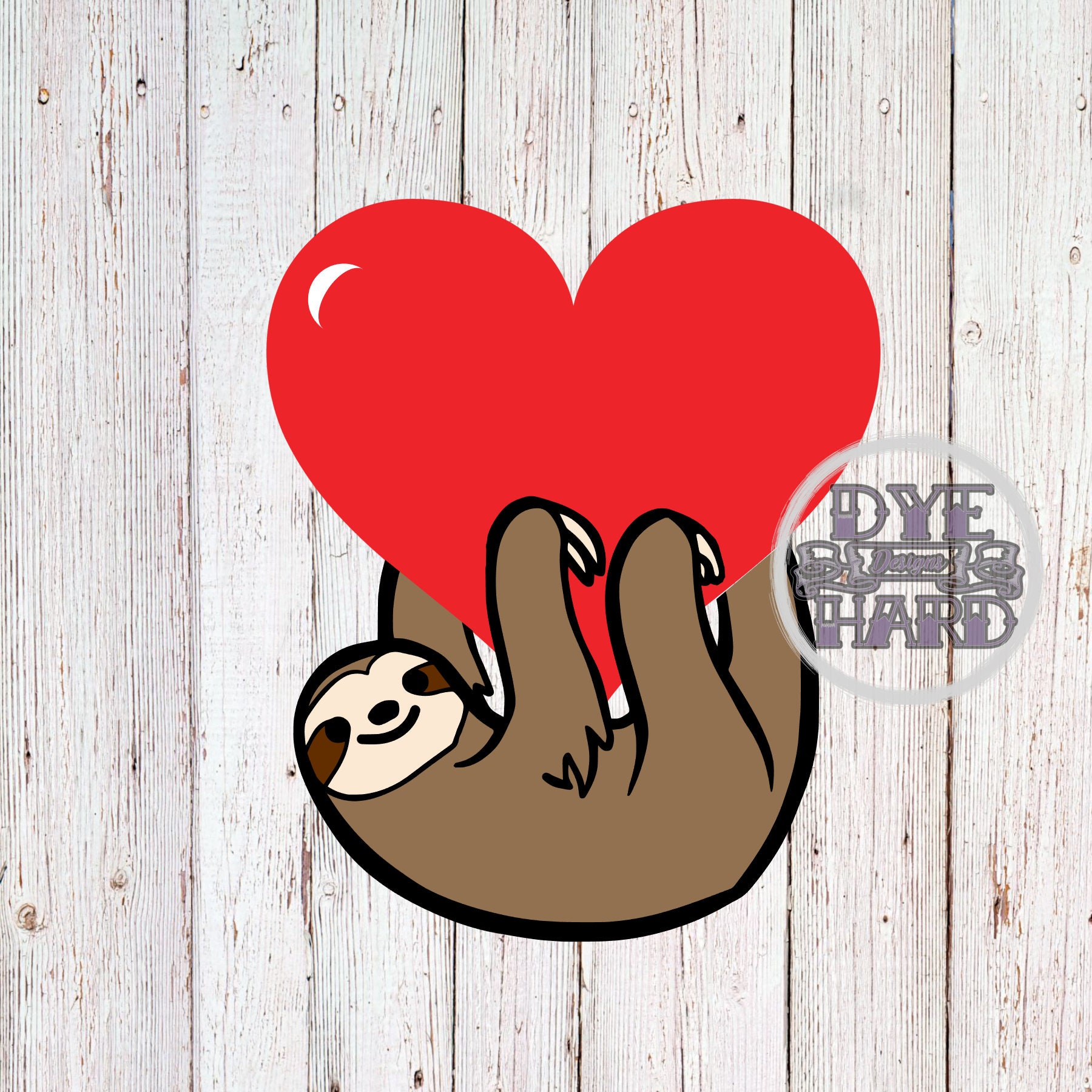 Download Sloth Heart Layered svg png jpg eps dxf and pdf Files | Etsy