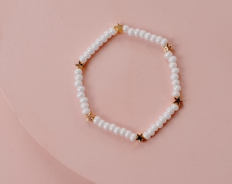 Beaded Star Bracelet| Stacking Bracelet|Personalized Custom Beaded Name Bracelet | Custom Word Beaded Bracelets | Name Bracelet | Truebirdco