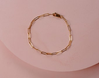 Dünne 14 k Gold gefüllt Link Armband ich 14 k Gold Link Armband ich Link Armband ich Truebirdco