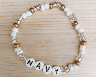 Personalized Custom Beaded Name Bracelets | Custom Word Beaded Bracelets | Name Bracelet | Truebirdco
