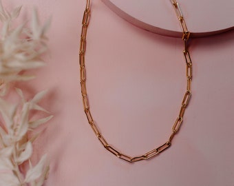 15" Thick 14k Gold Filled Chain | 14k Gold-Filled Paper Clip Necklace | Paperclip Necklace | Truebirdco