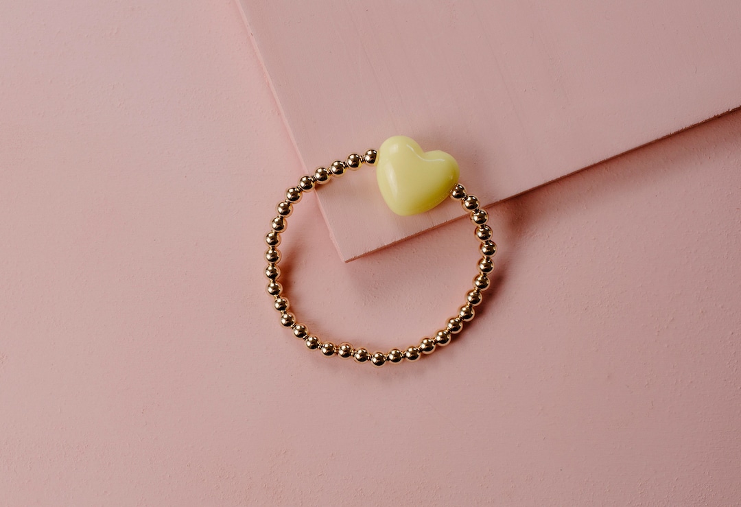 14k Gold Filled Beaded Heart Bracelet 14k Gold Filled 4mm Bracelet