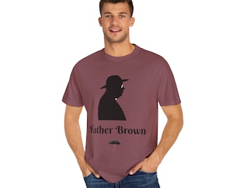 Camiseta unisex de cuello redondo Father Brown, teñida en prenda
