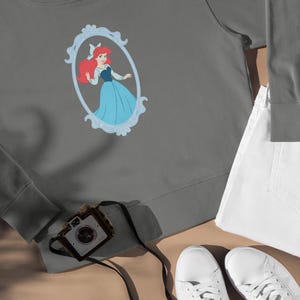 Ariel Inspired Lightweight Crewneck Sweatshirt for Disney Fans | Cozy Casual Wear | Perfect for Birthdays, Holidays, and Everyday