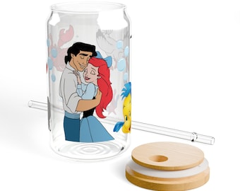 Under the Sea Mermaid Sipper Glass - 16oz Ocean-Themed Drinkware for Summer Parties