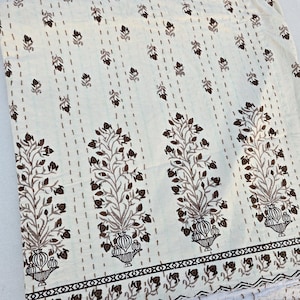 Hand block kantha quilt indian kantha quilt cotton bedding set king size throw bedspread sofa cover