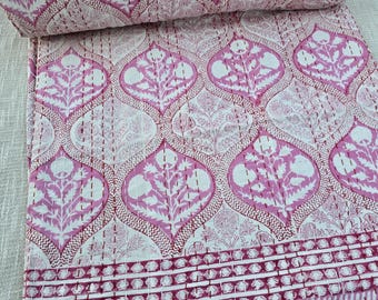 Indian handmade kantha quilt bedding cover cotton kantha quilts reversible bed/sofa throw table clothes