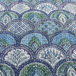 Indischer Kantha Quilt Beige Kantha Bettüberwurf Baumwolle Quilt Kantha werfen Indische Bettdecke All Size Kantha Quilt Hand Block Print Quilt