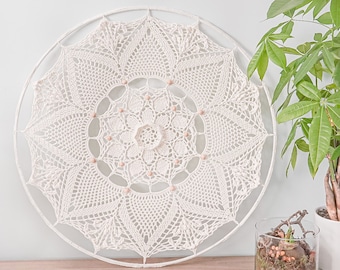 PDF mandala crochet pattern FELICE | 60 cm, 23,7 inch | boho decor crochet pattern | crochet doily | printable pattern English + Dutch