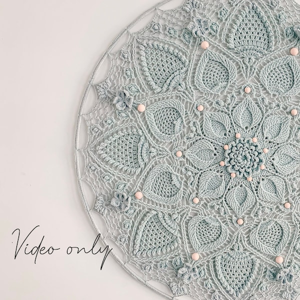 VIDEO ONLY mandala crochet pattern VIRELLE | 70 cm, 27,6 inch | boho decor crochet pattern | crochet doily | pattern English + Dutch