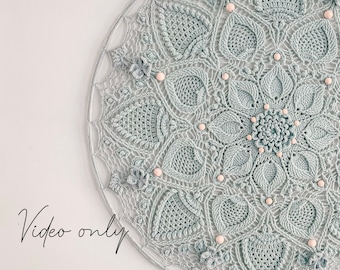 VIDEO ONLY mandala crochet pattern VIRELLE | 70 cm, 27,6 inch | boho decor crochet pattern | crochet doily | pattern English + Dutch