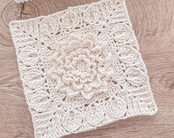 Square Crochet Pattern DALY, Textured Square Mandala, PDF Pattern in English & Dutch, Square Crochet Pattern for Blankets, Crochet Afghan