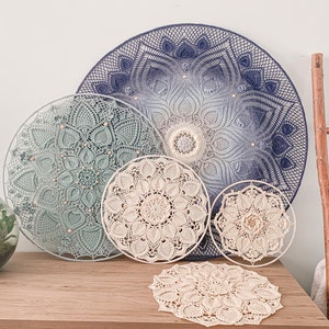 Mandala Crochet Pattern BUNDLE 4 Patterns | Crochet Doily Pattern PDF English & Dutch | Crochet Boho Wall Hanging Decoration, Dreamcatcher