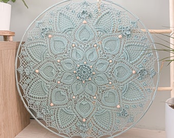 Mandala Crochet Pattern VIRELLE, 70 cm/27 inch Crochet Doily Pattern | PDF in English & Dutch | Crochet Boho Mandala Wall Hanging Decoration