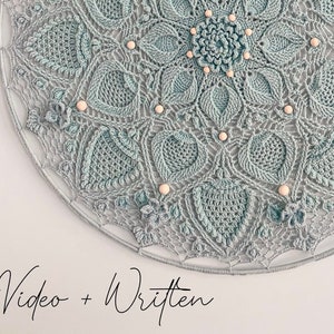 VIDEO + WRITTEN mandala crochet pattern VIRELLE | 70 cm, 27,6 inch | boho decor crochet pattern | crochet doily | pattern English + Dutch