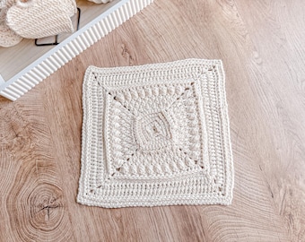 Square Crochet Pattern CALI, Textured Square Mandala, PDF Pattern in English & Dutch, Square Crochet Pattern for Blankets, Crochet Afghan