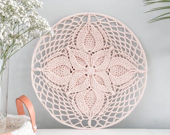 PDF mandala haakpatroon ELEAH | 40 cm | boho home deco haakpatroon | doily haakpatroon | printbaar haakpatroon in Nederlands + Engels
