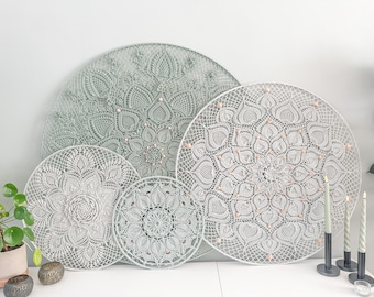 Patron de crochet mandala : lot de 4 patrons pour tentures murales | Patron PDF (néerlandais et anglais) avec schéma | Patron de crochet pour attrape-rêves et napperon