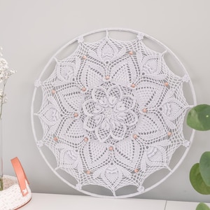 Mandala Crochet Pattern CAMBRYA, 50 cm/19,6 inch Crochet Doily Pattern | PDF in English & Dutch | DIY Crochet Rug, Wall Hanging Decoration