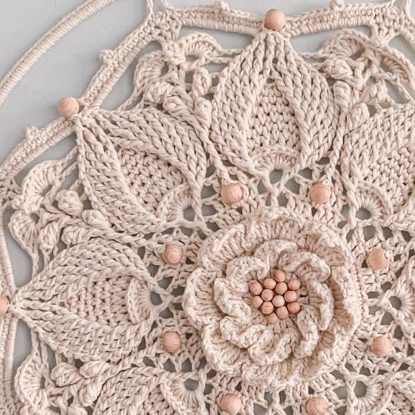 PDF mandala crochet pattern AMALA | 35 cm, 13,8 inch | boho decor crochet pattern | crochet doily | printable pattern English + Dutch