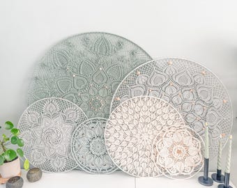 Patron de crochet mandala : lot de 6 patrons pour tentures murales | Patron PDF (néerlandais et anglais) avec schéma | Patron de crochet pour attrape-rêves et napperons