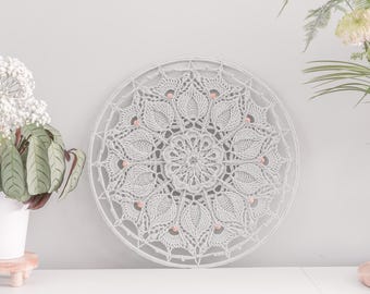 Mandala Crochet Pattern AYOLINI, 40 cm/15 inch Crochet Doily Pattern | PDF English & Dutch | DIY Crochet Rug, Wall Hanging Decoration, Doily