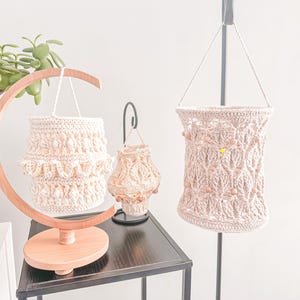 Lanterns Crochet Pattern BUNDLE of 3 | PDF Patterns in English & Dutch | DIY Home Deco Lampion Crochet Patterns with Led Candle Chandeliers