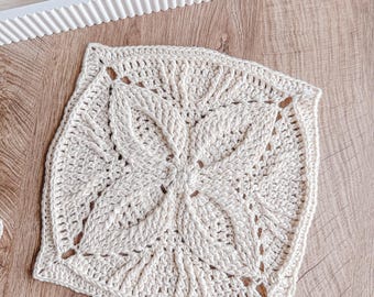 Square Crochet Pattern AELA, Textured Square Mandala, PDF Pattern in English & Dutch, Square Crochet Pattern for Blankets, Crochet Afghan