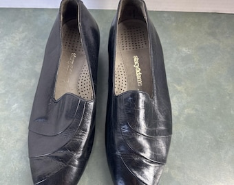 Vintage Stacy Adams Mens 9M Black Leather Slip On Dress Loafers India