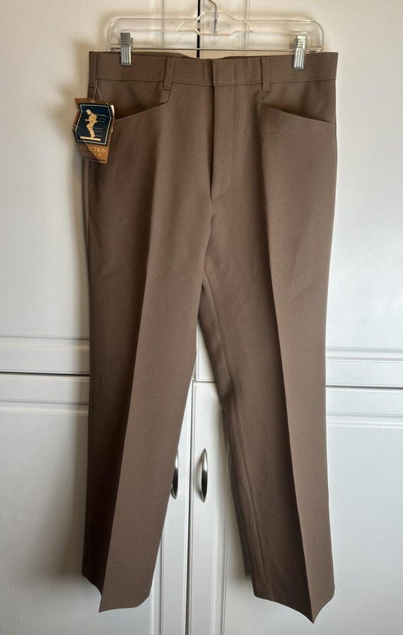 Vintage Levi's Action Slacks Men's 34x30 Brown Dacron… - Gem