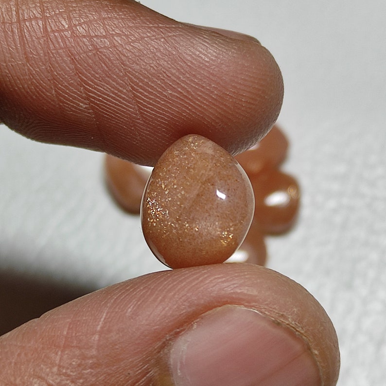 40 Carat Apricot Moonstone Briolette Stone Pear Shape 8pcs Etsy