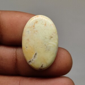 25ct Natural yellow lemon chrysoprase flatback cabochon oval shape designer lemon chrysoprase highly polished gemstone for jewelry G6897